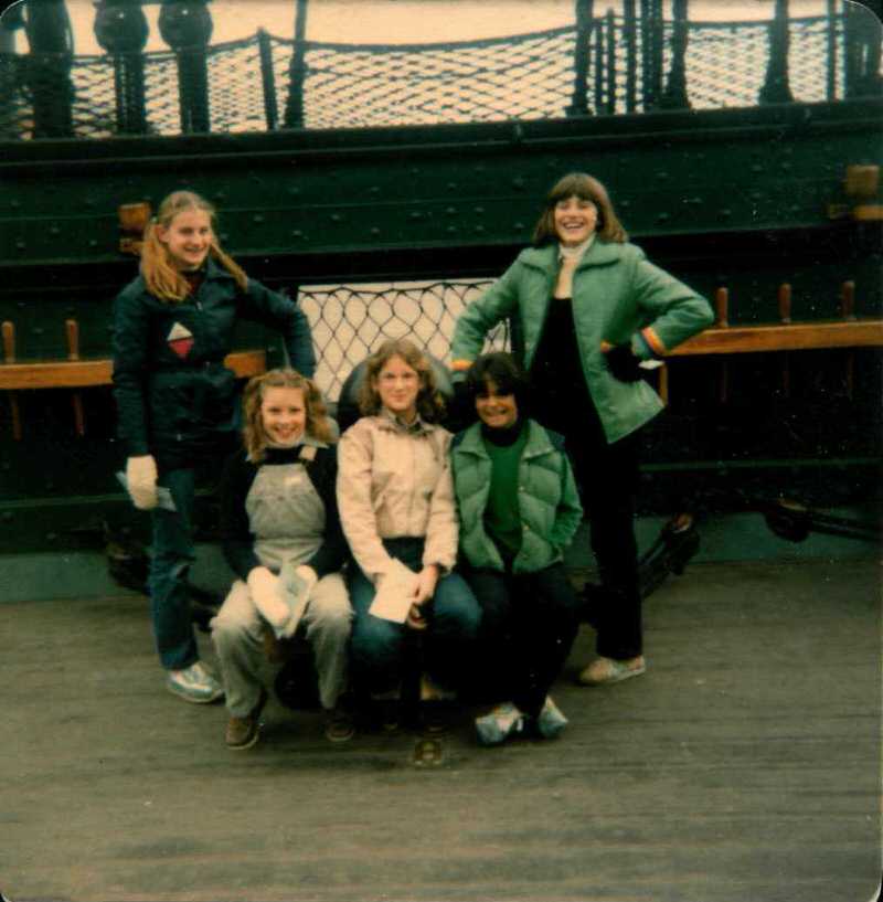 Laura Sapelly with middle school friends by Old Ironsides, Charlestown, MA